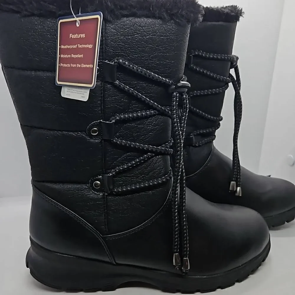 Bass Cleopatra Weatherproof Fur Lined Winter Boots Womens 6.5 NWT